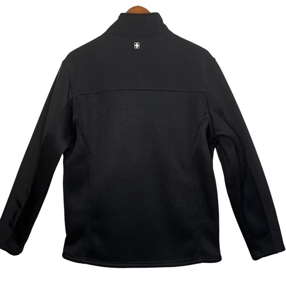 Swiss Tech Men’s Soft Shell Windbreaker Performance Jacket Black Size M 38-40 - Picture 3 of 16